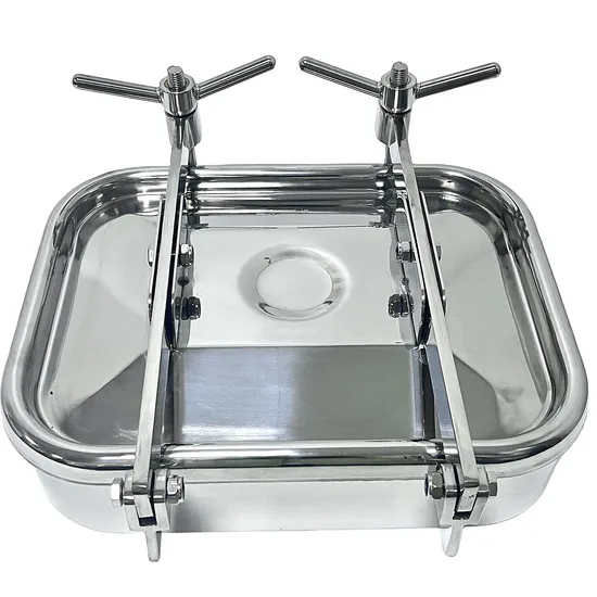 Sanitary Rectangular Manway Door SS316L SS304 Atmospheric Square Rectangle Manhole Cover 