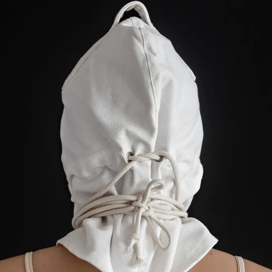 Black White Head Hood Mask for Bdsm Sex Fun Play Game Bondage Head Cover Headgear for Couple Restraint 