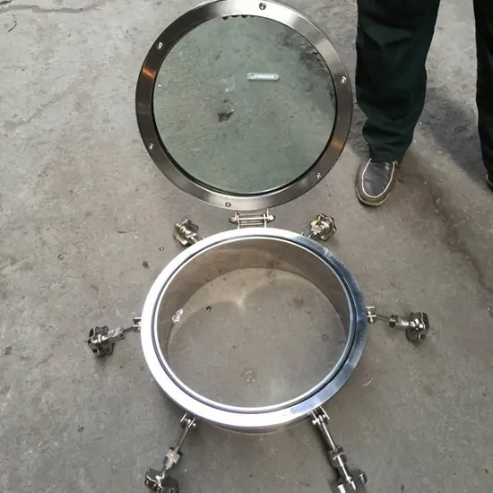 Sanitary DN400 Stainless Steel SS304 Manhole Cover Glass Top Mounted Tank Manhole Cover with Gasket Manway Hatch 