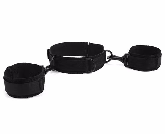 Bdsm Bondage Nylon Slave Neck Handcuffs Female Handcuff Collar Bondage Gear Restraint Collar Fetish