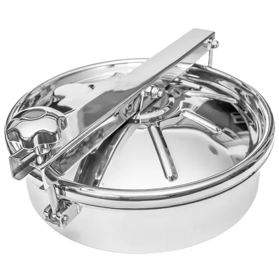 Wenzhou Xusheng Non Pressure Food Grade 300mm Sanitary Stainless Steel SS304 Round Manhole Cover 